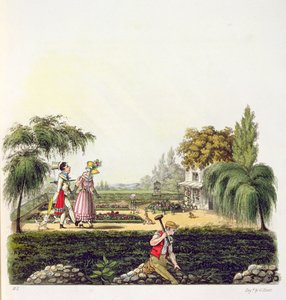 O Ne Plus Ultra of Bores, de "Airy Nothings", ou "scraps and naughts" e "odd-cum-shorts", em um salto circumbendibus, passo e salto por Olio Rigmaroll, gravado por George Hunt, 1825 (gravura colorida) de Michael Egerton